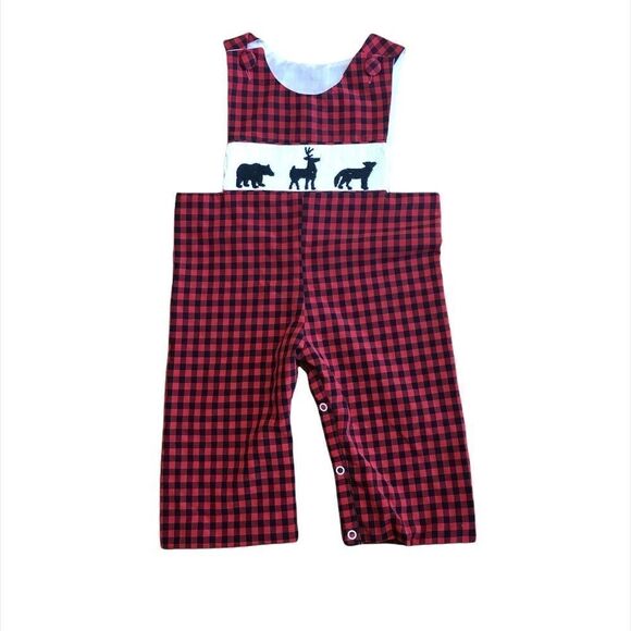 Smocked Mama Smocked Overalls Size 12M - Picture 1 of 3